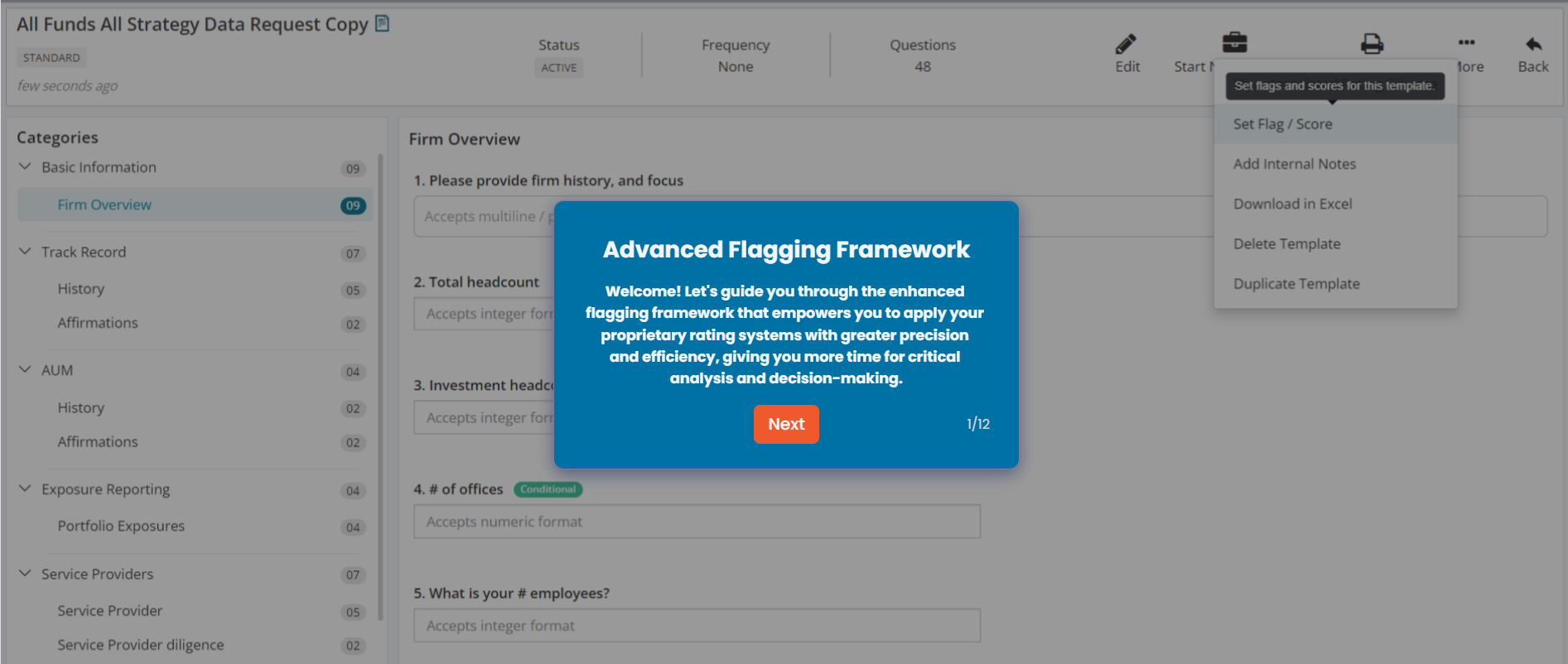 DiligenceVault-Ratings Framework