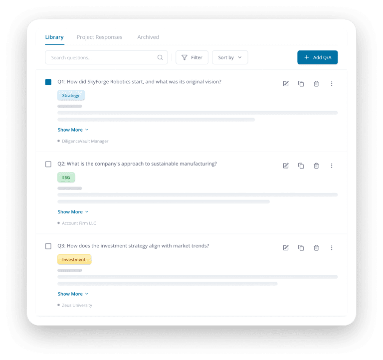 DiligenceVault Content Library.
